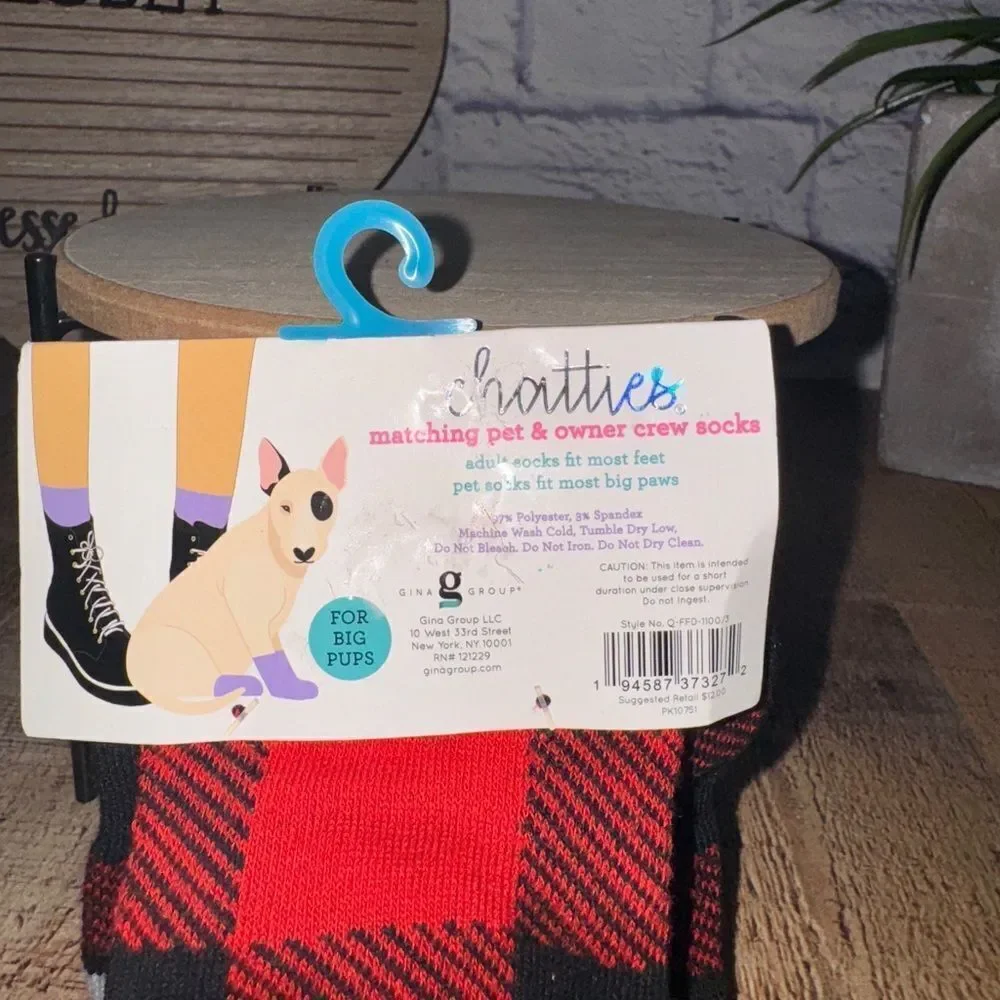 Nwt chatties matching sock set for pet & owner